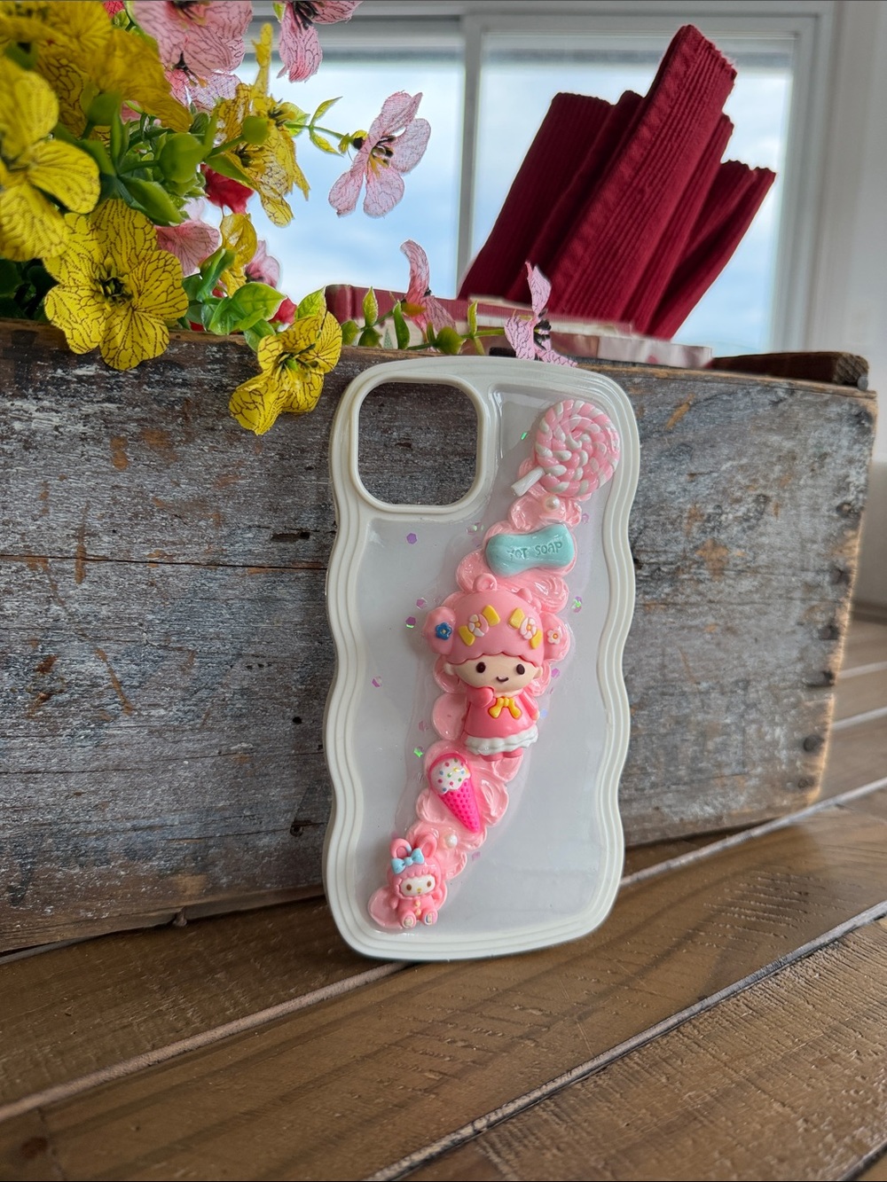 Hand Crafted Hello Kitty Kuromi Little Star IPhone 14 Plus / 15 plus Case.